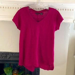 Tahari pink linen top